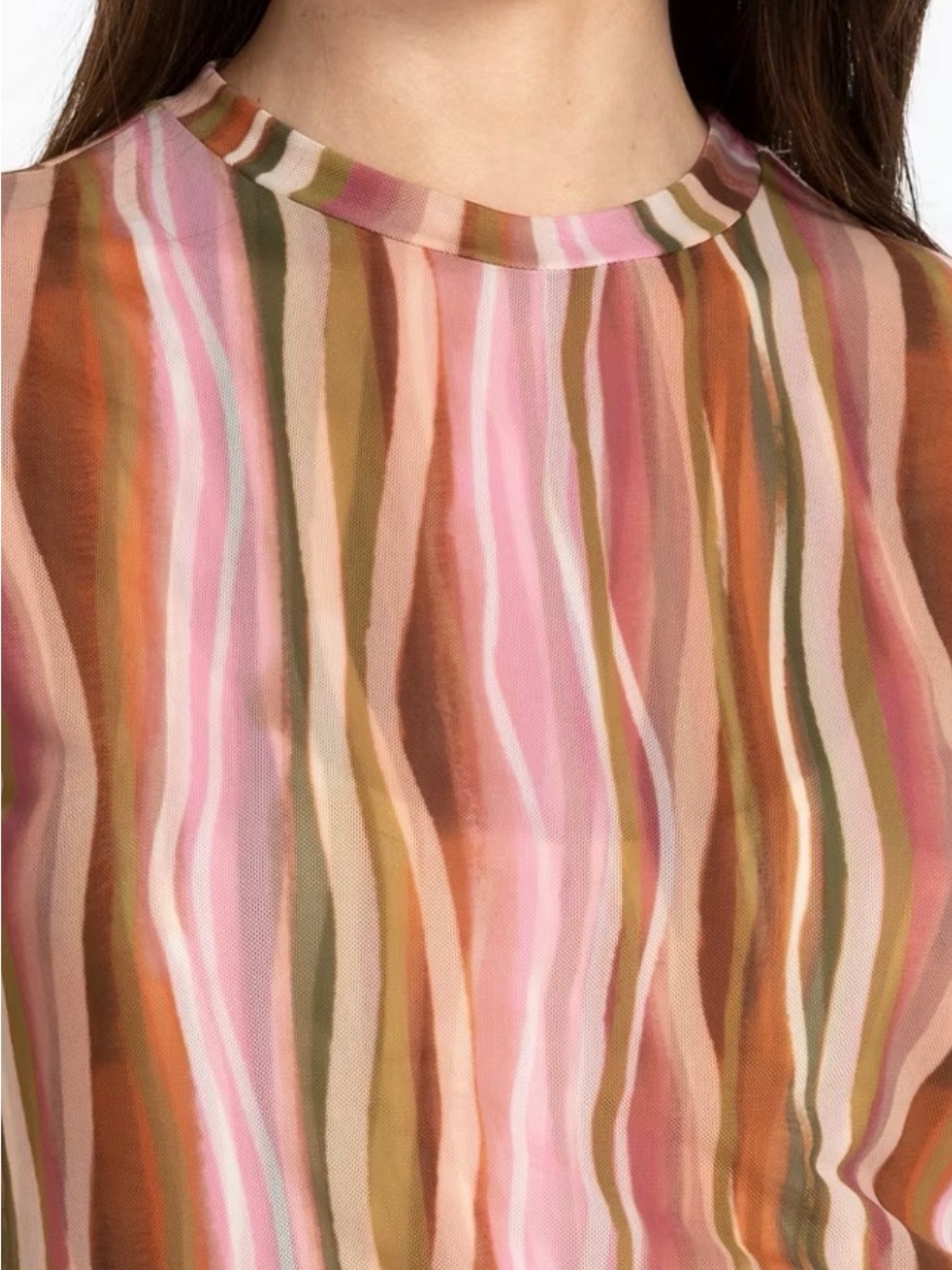 Johnny Was Jade $98 P2P 19-20” 2023 Eleanor Sheer Mesh Top Saturn’s Rings L - Picture 4 of 10